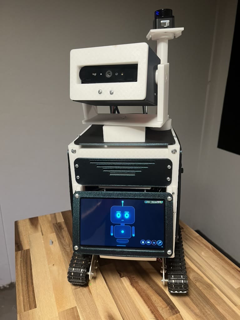 Droid, the first Meckie, a tracked robot on the workbench