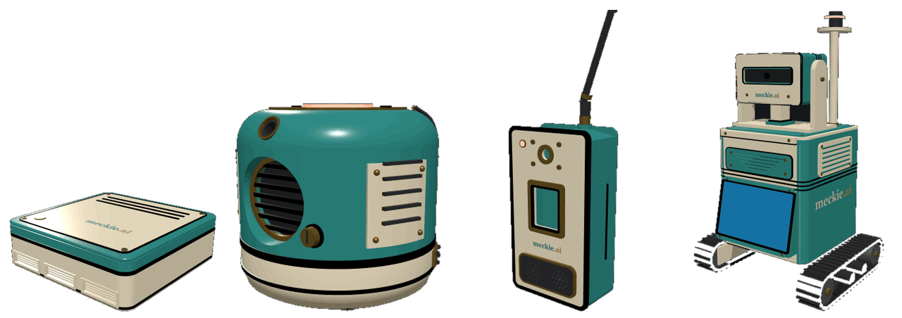 The Meckie bodies: Server, Canister, Handset, and Rover